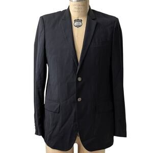 Burberry London Dark Navy Blazer Jacket‎ Mens Size UK50 US 40 Logo Buttons